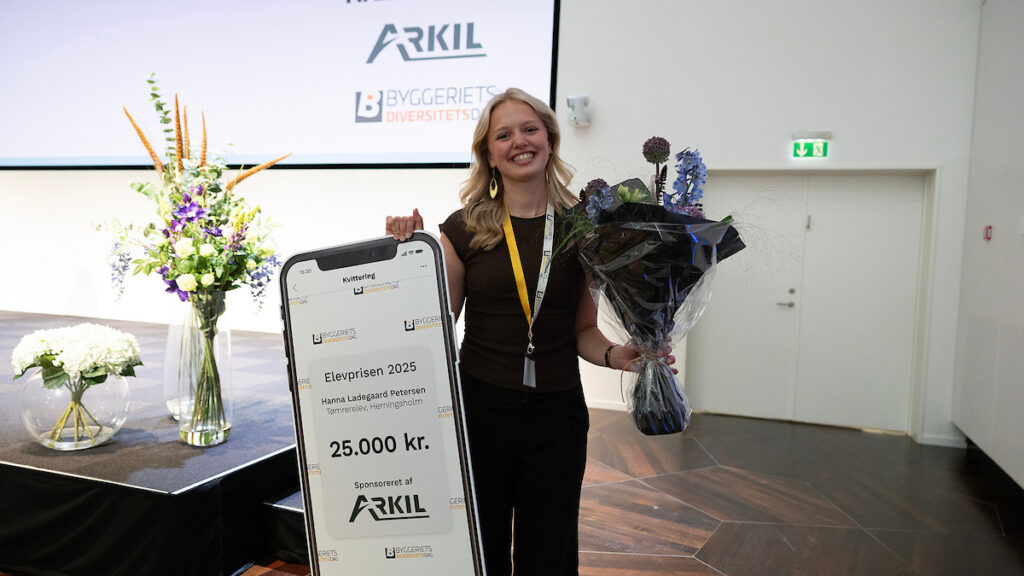 Hanna Ladegaard Petersen vinder af Elevprisen 2025 Hanna Ladegaard Petersen er vinder af Byggeriets Diversitesdags Hæderspris - Elevprisen 2025